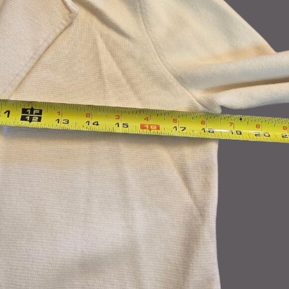 TALBOTS Cream  Notch Collar Sweater Blazer sz M Petite - Picture 7 of 9